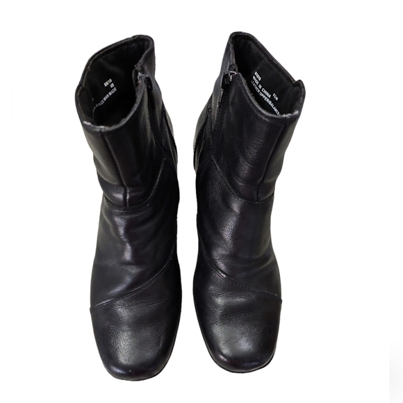 Clarks Bendables Vintage Black Leather Upper Zip Up 2 1/4 in Heel Booties Sz 6.5 - Picture 2 of 8